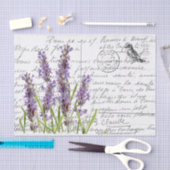Frans Script  Lavender Bird Briefkaart Tissuepapier (Craft)