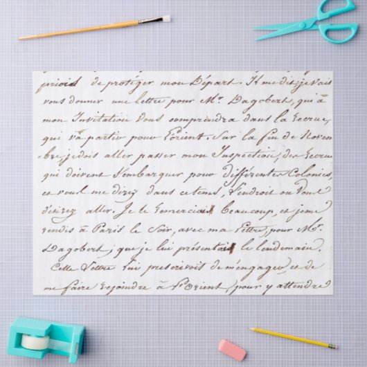 Frans Script Letter Cursief handschrift Tissuepapier (Craft)