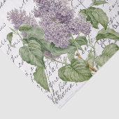 Frans Script  Lila Floral Bird Briefkaart Tissuepapier (Detail)