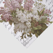 Frans Script  Lila Flowers Bird Briefkaart Tissuepapier (Detail)