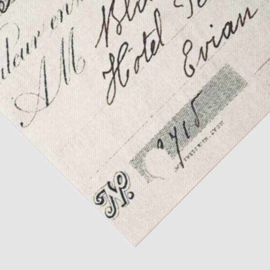  Frans Script Lyon-factuur-decoupage Tissuepapier (Detail)