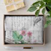 Frans Script Primrose Bird Briefkaart Tissuepapier (Geschenk)