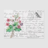 Frans Script Primrose Bird Briefkaart Tissuepapier (Voorkant)