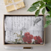 Frans Script  Red Rose Briefkaart Tissuepapier (Geschenk)