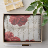 Frans Script Red Rose Floral  Weefselpapier Tissuepapier (Geschenk)