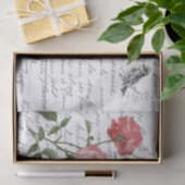 Frans Script Roos Bird Briefkaart Tissuepapier (Geschenk)