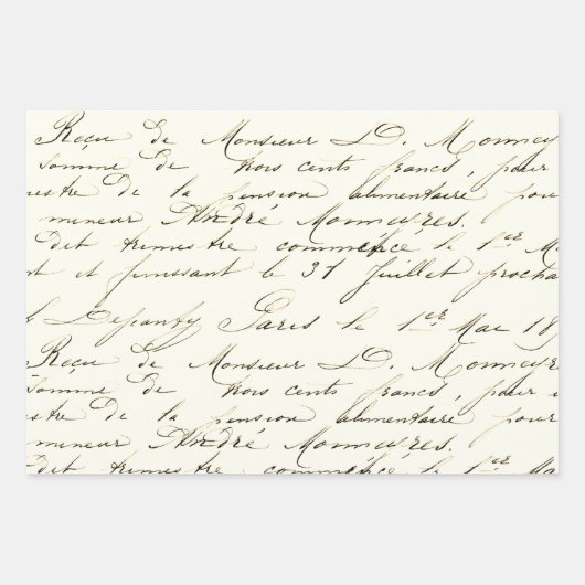 Frans Script Roos Gold  Inpakpapier Vel (Voorkant 3)