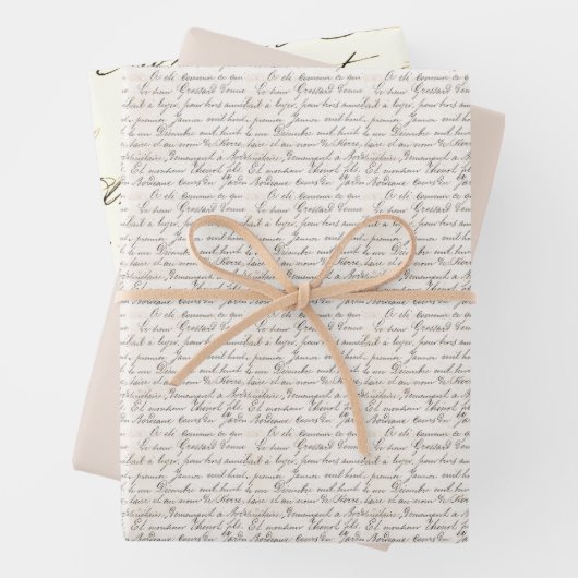 Frans Script Roos Gold  Inpakpapier Vel (In situ)