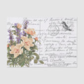 Frans Script Roos Lavender Bird Briefkaart Tissuepapier (Voorkant)