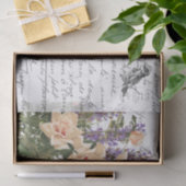 Frans Script Roos Lavender Bird Briefkaart Tissuepapier (Geschenk)