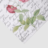 Frans Script Roses Bird Briefkaart Tissuepapier (Detail)