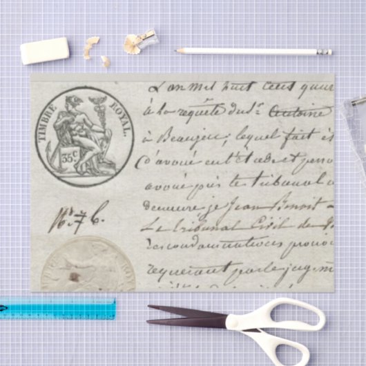 Frans Script Royal Stamp Document Tissuepapier (Craft)