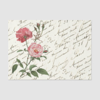 Frans Script roze roze rozenpapier Tissuepapier