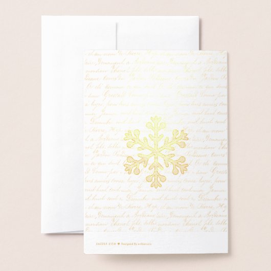  Frans script Snowflake Christmas Folie Kaarten (Met envelop)