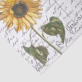 Frans Script  Sunflower Bird Briefkaart Tissuepapier (Detail)