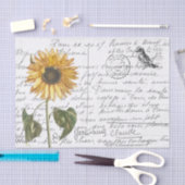Frans Script  Sunflower Bird Briefkaart Tissuepapier (Craft)