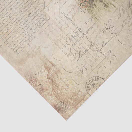 Frans script Tissuepapier (Detail)