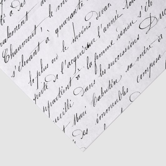 Frans script Tissuepapier (Detail)