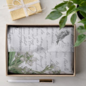 Frans Script White Flower Bird Briefkaart Tissuepapier (Geschenk)