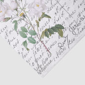 Frans Script White Rose Bird  Briefkaart Tissuepapier (Detail)