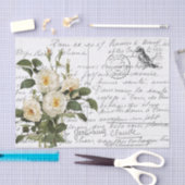 Frans Script  White Rose Briefkaart Tissuepapier (Craft)