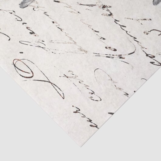 Frans script Wildbloem Dragonfly Ontwerpen Tall Tissuepapier (Detail)