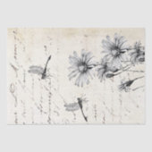 Frans script Wildbloem Dragonfly Ontwerpen Tall Tissuepapier (Voorkant)