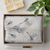 Frans Script Wilde bloem Dragonfly-decoupage Craft Tissuepapier (Geschenk)