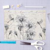 Frans Script Wilde bloem Dragonfly-decoupage Craft Tissuepapier (Craft)