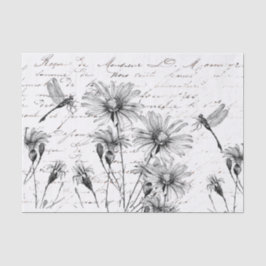 Frans Script Wilde bloem Dragonfly-decoupage Craft Tissuepapier