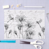 Frans Script Wilde bloem Dragonfly-decoupage Craft Tissuepapier (Craft)