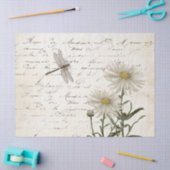 Frans Script Wildflower Dragonfly Daisy Decoupage Tissuepapier (Craft)