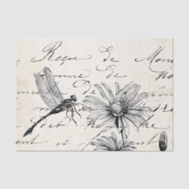 Frans Script Wildflower Dragonfly Decoupage Set 1 Tissuepapier