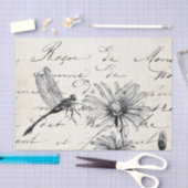 Frans Script Wildflower Dragonfly Decoupage Set 1 Tissuepapier (Craft)