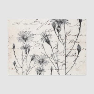 Frans Script Wildflower Dragonfly Decoupage Set 3 Tissuepapier