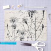 Frans Script Wildflower Dragonfly Decoupage Set 3 Tissuepapier (Craft)