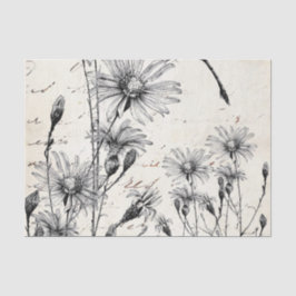 Frans Script Wildflower Dragonfly Decoupage Set 4 Tissuepapier