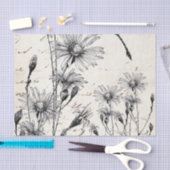 Frans Script Wildflower Dragonfly Decoupage Set 4 Tissuepapier (Craft)