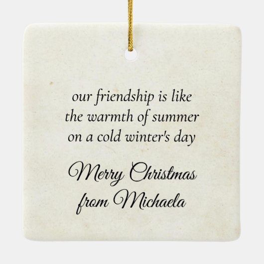 Frans Script Wildflower Dragonfly kerstdecor Keramisch Ornament (Achterkant)