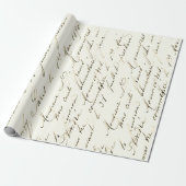 Frans Script Wrapping Paper Cadeaupapier (Uitgerold)
