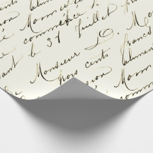 Frans Script Wrapping Paper Cadeaupapier