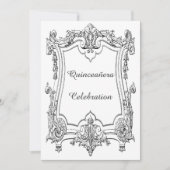  Frans Scroll Quinceañera Dubbelzijdig Kaart (Voorkant)