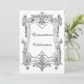 Frans Scroll Quinceañera Dubbelzijdig Kaart (Staand voorkant)