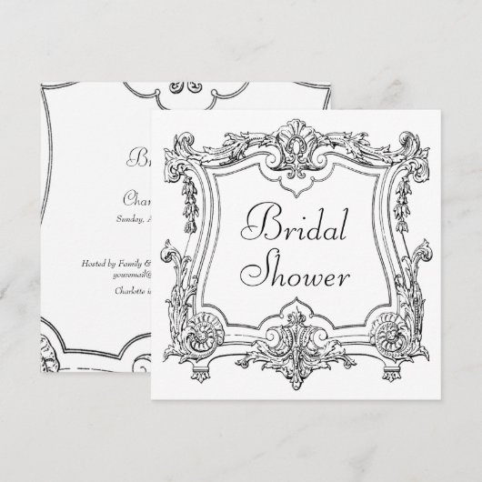 Frans Scroll Vrijgezellenfeest dubbelzijdig Kaart (Voorkant / Achterkant)