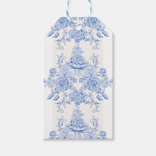 Frans, shabby, , bleek blauw, wit, chic, cadeaulabel (Voorkant)