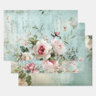 Frans Shabby Chic-patroon Inpakpapier Vel