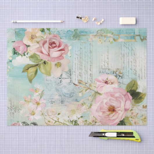 Frans Shabby Chic-patroon Tissuepapier (Craft)