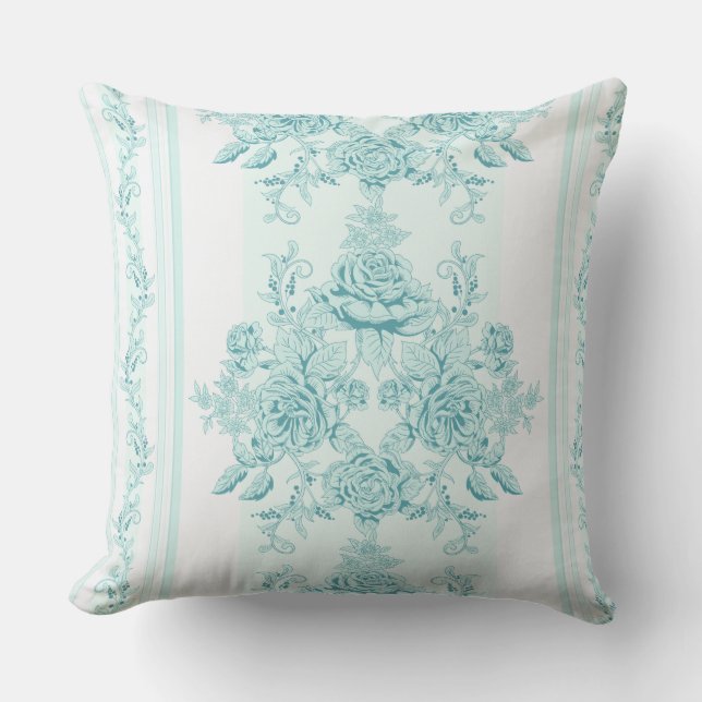 Frans, , shabby, chic,patroon,Victoriaans,turq Buitenkussen (Voorkant)