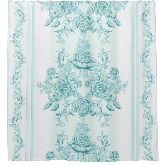 Frans, , shabby, chic, patroon, Victoriaans, turqu Douchegordijn (Voorkant)