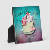 Frans Shabby Floral Cafe Sign Fotoplaat (Voorkant)